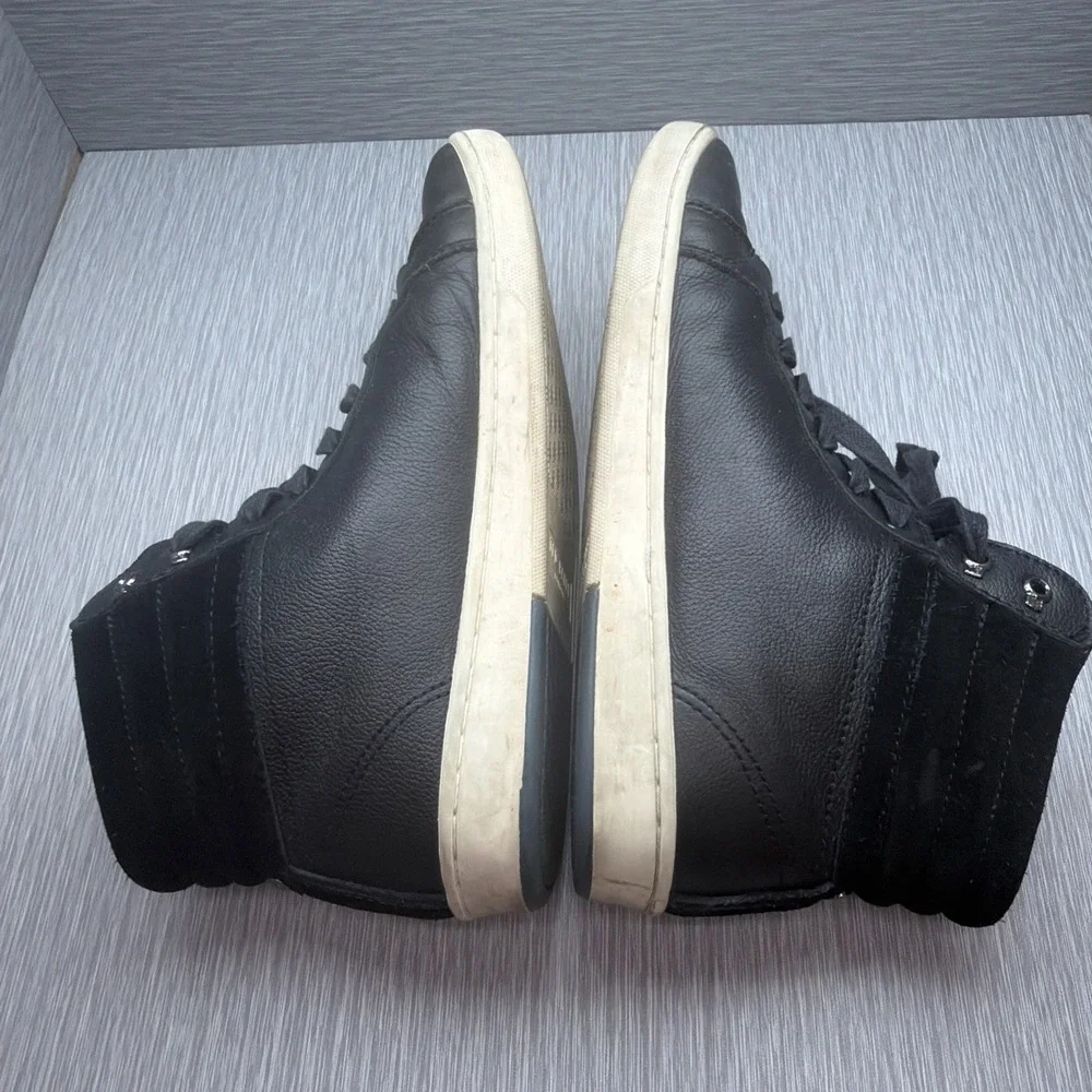 Ted Baker Men's Black Leather High Top Lace Up Sneakers US 8.5 EU 42